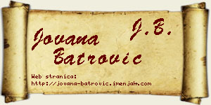 Jovana Batrović vizit kartica